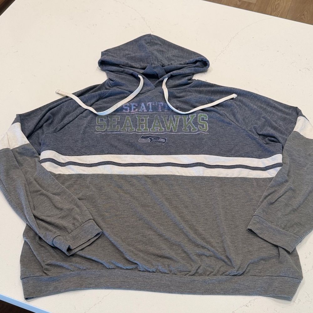 Seattle Seahawks Women's Long Sleeve Hoodie Tee - Gray